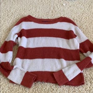 Red and White Striped Sweater